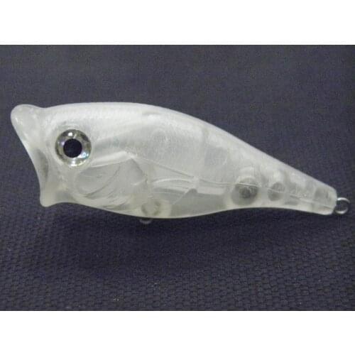 WLure Blank Topwater Popper Loud Rattling and High Splash 10 Unpainted Lures per Pack Fishing Lure UPT626