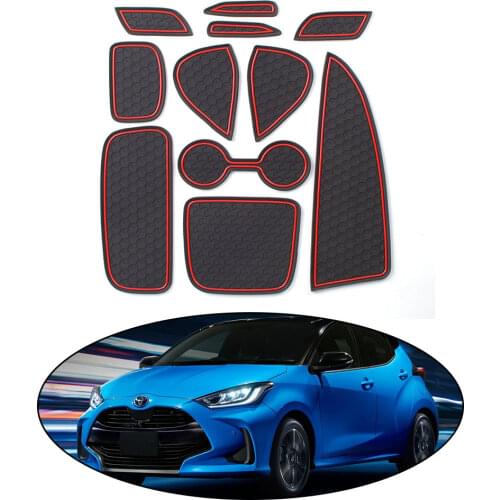 Anti-Slip Gate Slot Cup Mat for Toyota Yaris XP210 2020 2021 Japan Model Car Door Groove Non-slip Pad Interior Rubber Coaster