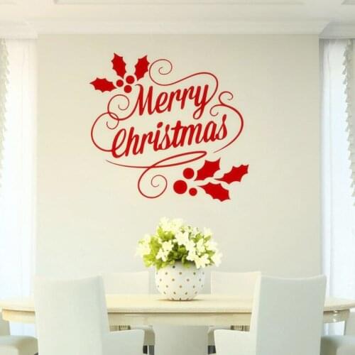 X'mas Decoration Merry Christmas Wall Decal Front door Christmas Sticker Holiday Vinyl Window Murals New Year Vinyl Art AY1755