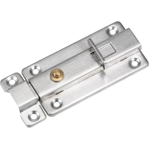 Uxcell Uxcell High Quality 1-2 Pcs Slide Latch Door Lock, 3-Inch/4-Inch Stainless Steel Brushed Spring Loaded Switch
