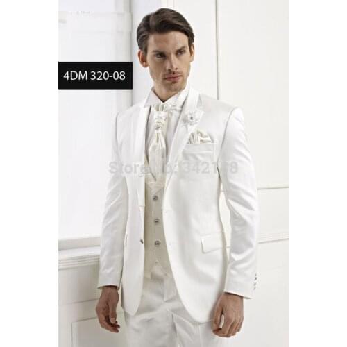Custom made good Design Groom Tuxedos white Wedding Groomsman Suit Groomsman Bridegroom Suits/wedding men suits