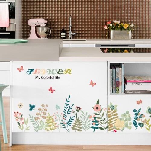 Plant Wall Sticker Kids Room Living Room Bedroom Kitchen Wall Decal Home Decor DIY Vinyl Self-adhesive Wallpaper