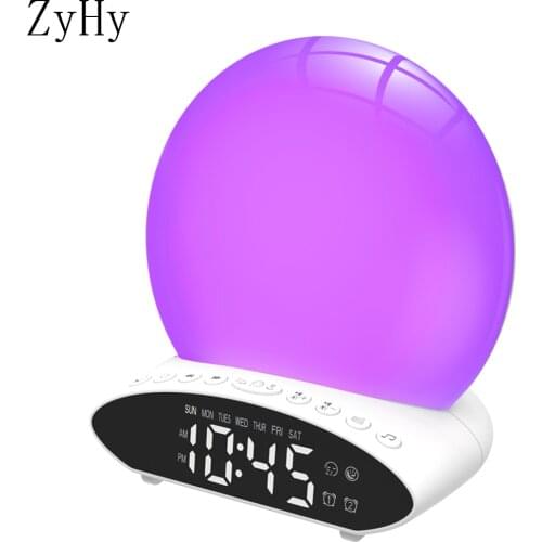 Wake Up Light Sunrise Alarm Clock Desk Lamp For Heavy Sleeper Sunset Project Lamp For Kids Bedside Bedroom LED Night Light
