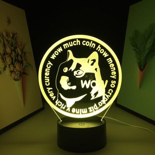 3D LED Lamp Dog Pattern With Letters7 Color Changes Home Bedroom Taable Decoration Night Light for Valentines Day Birthday Gift