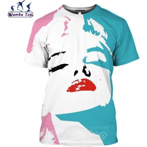 Mamba Top 3D Casual Beauty Shirt Sexy Harajuku T-Shirt Artistic Actor Marilyn Monroe T-Shirt Black And White Photo Mens Shirt