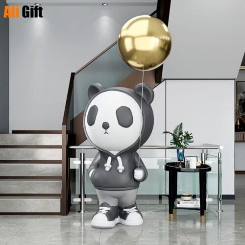 Creative Balloon Panda Ornament Sofa TV Cabinet Next To Living Room Large Floor Ornaments Home Decoration Housewarming Gift
