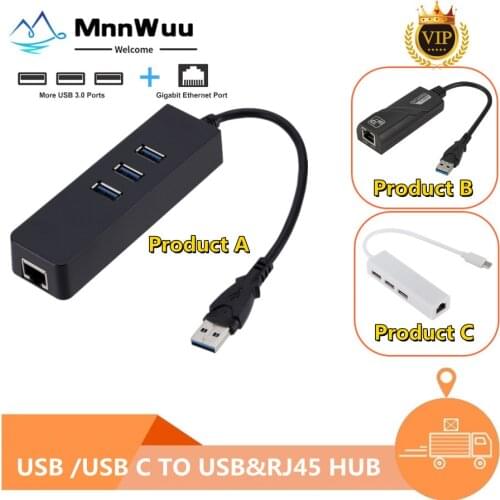 USB 3.0 Typc C USB Rj45 Lan Ethernet Adapter Network Card to RJ45 Lan Ethernet Adapter for Windows 10 Macbook Xiaomi Mi PC
