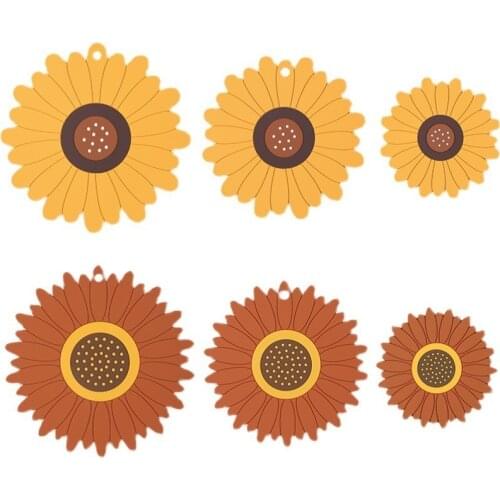 1Pc Waterproof Insulation Sun flower Placemats Coaster Dining Mat Non-Slip Napkin Disc Bowl Pads Cup Coasters Kitchen Decoration