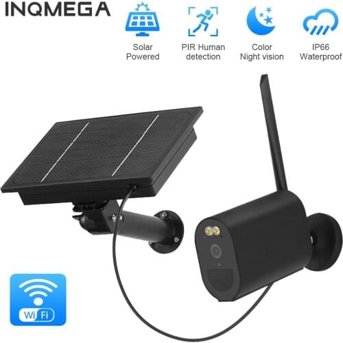 INQMEGA Wifi Solar Panel Camera Outdoor Cam Bullet PIR CCTV Night Vision Waterproof Two-way Audio Surveillance Camera