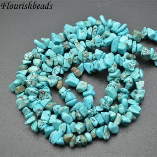 High Quality 5~8mm Natural Blue White Howlite Irregular Shape Stone Chips Loose Beads 1 Strand