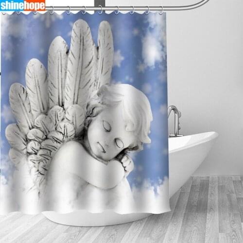 Customized Shower Curtain Angel Waterproof Polyester Bathroom Curtains High Quality Curtains for Bathroom Shower
