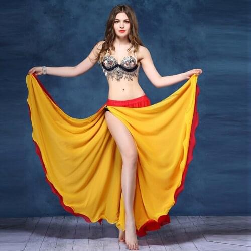 Lady Belly Dance Skirt Girls Summer Dancing Performance Costumes Performance Dress Double Blade Skirt Plus Size 8 Colors D-0328
