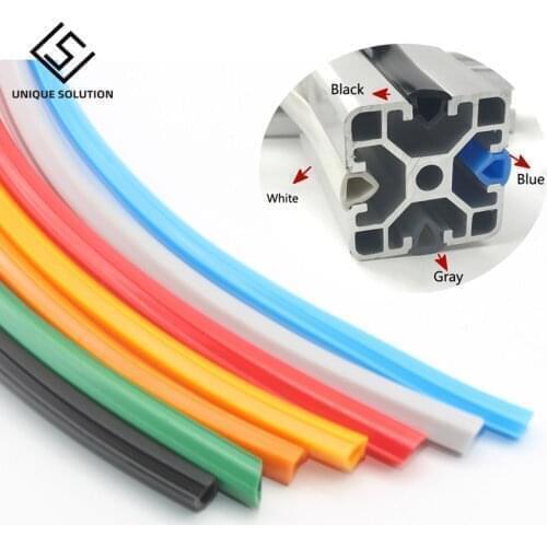 10 meters 20/30/40/50 series 6mm/8mm /10mm flat seal for 2020 aluminum profile soft Slot Cover/ Panel Holder C-Beam machine