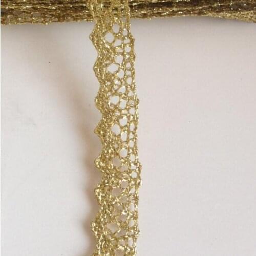 10 Yards 1.2cm Width Fashion DIY Gold Lace Trim Exquisite Gold Thread Woven Pattern Handmade Diy Accessories