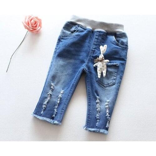 2017 Summer New Arrival Baby Girls Summer Denim Shorts Girls Calf-length Pants Kids Summer Casual Denim Shorts