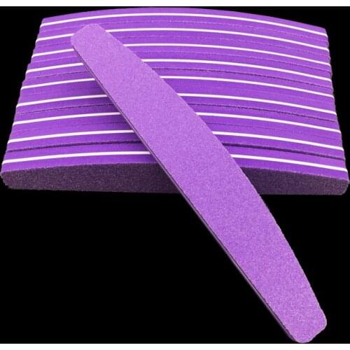25Pcs/lot Reuse Washable Half Moon Style Nail Files 100/180 Washable For Nail Finger Polish Nail Care Tools