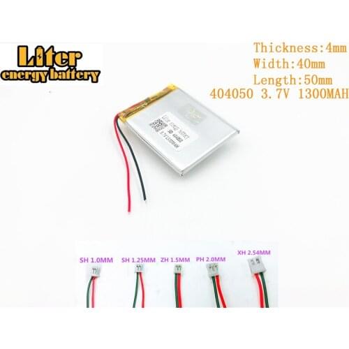 3.7V,1300mAH,404050 Polymer lithium battery for 3.7V 1300MAH 404050 PLUG GPS,MP3 MP4 MP5 phone,speaker rechargeable battery
