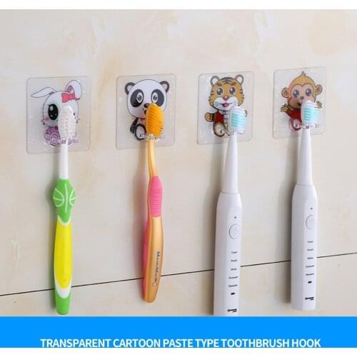 4pcs Toothbrush Holder Transparent Travel Stand Toilet Shaver Organizer Tooth Brush Storage Rack Bathroom Accessories Panda