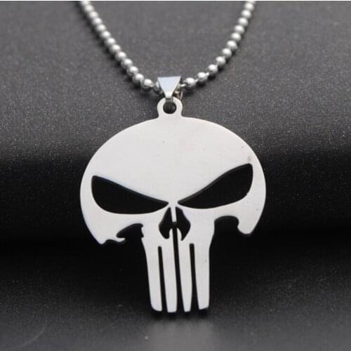 5pcs Stainless steel love heart skull clown horror scary mask sign pendant necklace skeleton Women men gift necklace jewelry
