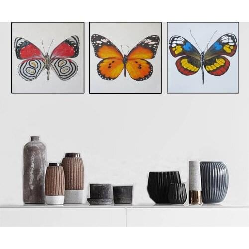 Abstract Butterfly Oil Painting Print On Canvas Colorful Modern Animals Pop Art Posters And Prints Wall Pictures For Kids Room