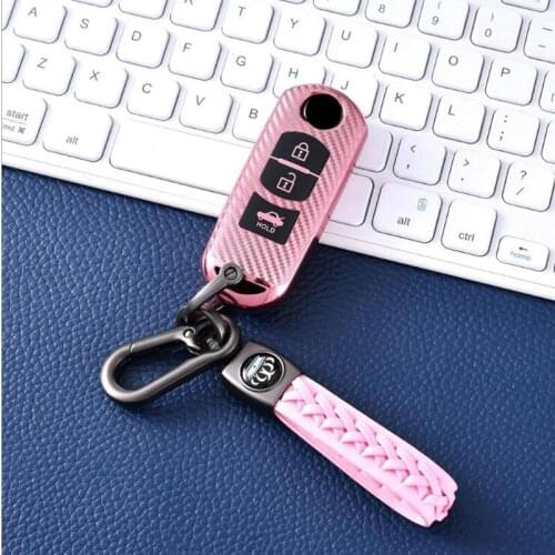 Carbon Fiber TPU Car Key Cover Case For Mazda 3 5 6 8 CX5 CX7 CX9 M6 GT 2016 2017 Remote Key Car-stying