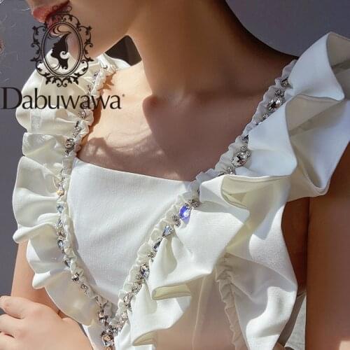 Dabuwawa Summer High Waist Solid Women Rompers Fashion Outfits Sleeveless Jumpsuit Casual Ruffle Playsuits Female DO1BJP017