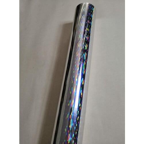 Holographic foil hot stamping foil silver color wide line pattern 2017 hot press on paper or plastic 64cm x120m