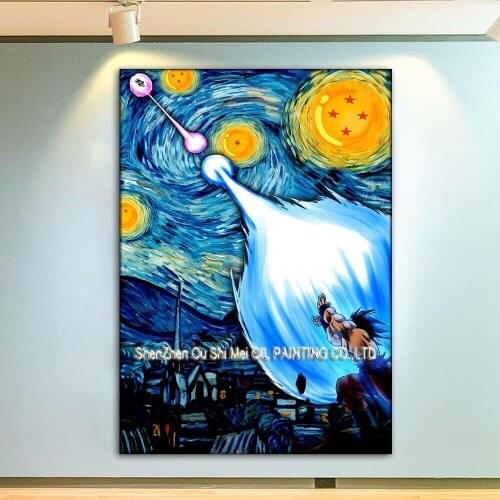 Imitation Canvas Oil Painting Starry Sky Landscape Wall Picture For Living Room Decor Hand Painted Abstract Oil Paintings