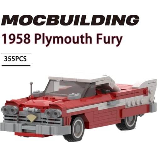 Creators High-techal Classical Racing Vehicle MOC Mechanical Classic Car 1958 Plymouth Fury Model Bricks Toys For Boys Gift