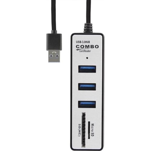 Hub 3 Port Expander Adapter USB 3.0 All in One Support SD TF Card Reader High Speed Powered Splitter For PC Computer Accessories