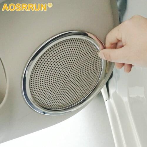 AOSRRUN ABS 4 Doors sound Unit loudspeaker Cover Car accessories For Nissan Versa Sedan hatchback note SR 2014 2015