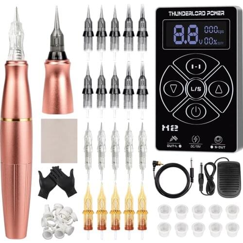 BMX Tattoo Power Machine Kit P90 Rotary Pen For Eyebrow Eyeliner Lip PMU Machine Tattoo Kits With Gifts Tattoo Cartridge Needles