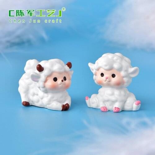 Cute Mini Animals Sheep Fairy Garden Figurines Miniatures Home Micro Miniatures Accessories Supply