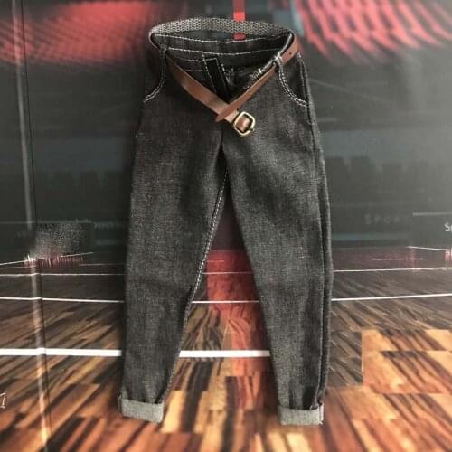 1/6 Scale Male Soldier Hip Hop Jeans with Belt for 12in Action Figure Toy Collection