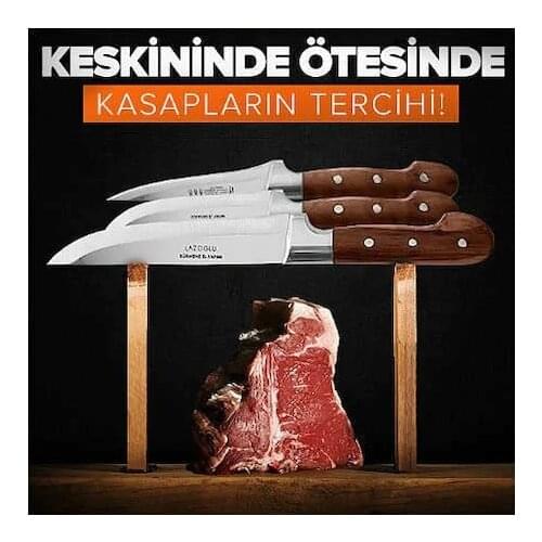 LAZOĞLU 3 PCs Knife Set Handmade Chef knife set professional kitchen knives steel vegetable butcher knife for cooking