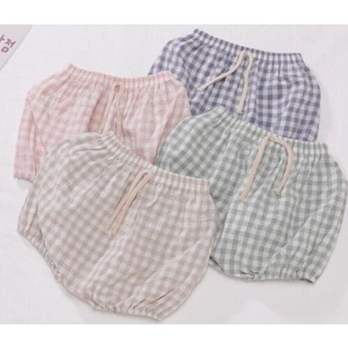 New 2021 Summer Casual Infant Kids Boys Girls Loose Short Pants Newborn Baby Boys Girls Kids Grid Short Pants