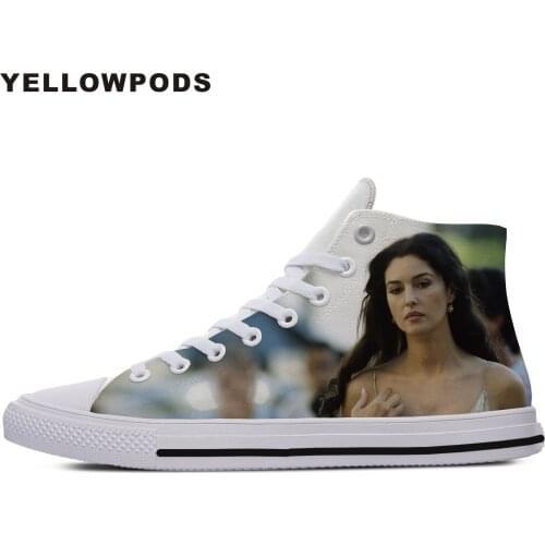 Personality Mens Casual Shoes Hot Cool Pop Funny Handiness Monica Anna Maria Bellucci Cute Cartoon Custom Sneakers White