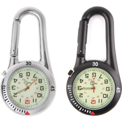 Outdoor travel go hunting Carabiner Fluorescent Watches Backpack Buckle Rock Climbing Hook Luminous Watch-Face plexiglass+alloy