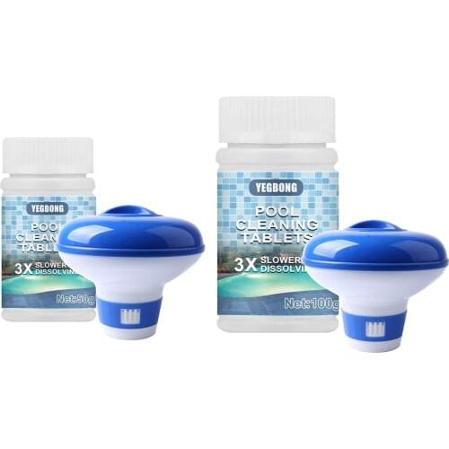 Swimming Pool Floating Chemical Chlorine Dispenser & Multifunctional ChlorineTablets Swimming Pool AccsThermometer Disinfection