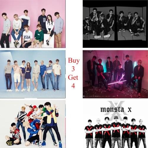 Monsta X Posters K-POP Wall Stickers White Coated Paper Prints High Definition Home Decoration Home Art Brand