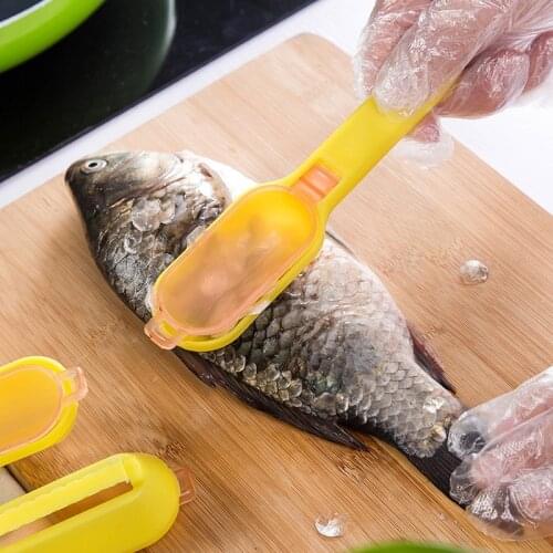 Practical Fish Scale Remover Scraper Cleaner Kitchen Tool Peeler Scraping Fish Cleaning Tool Lid Kitchen Fast Remove Fish knife