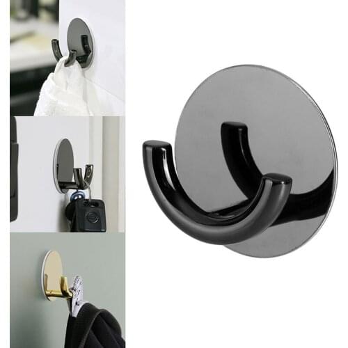 Punch Free Self Adhesive Hook Home Bathroom Easy Install Office Hanging Hook Lightweight Stainless Steel Clothes Wall Mounted