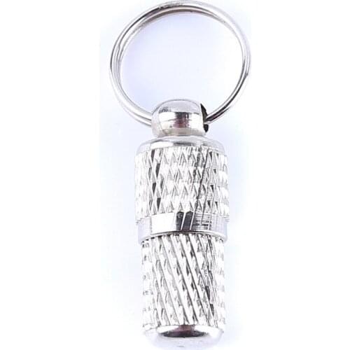 New Pet Pendant Silver Color Pet Dog Cat Address Label Barrel Storage Tube Silver Identification Card Pet Identity Hanging Tube