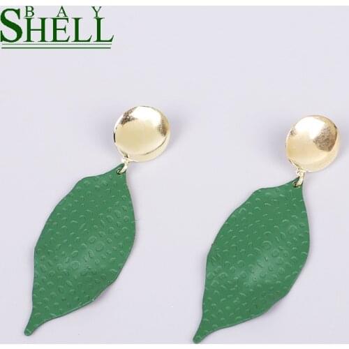 Shell bay Boho metal Drop Earrings For Women Statement Vintage Fashion Round Geometric Gold Earrings pendientes Wedding Jewelry