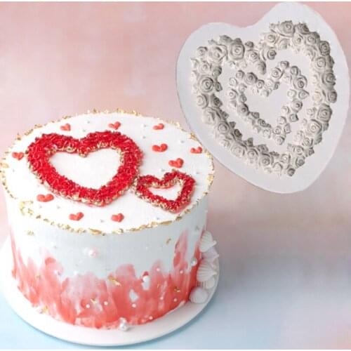 Rose Love Silicone Mold Fondant Cake Decorating Tools Silicone Molds Sugarcrafts Chocolate Baking Tools For Cakes Gumpaste Form