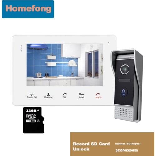 Dragonsview Villa Video Intercom 7 Inch 1200TVL Video Door Phone Doorbell Camera Kit Wired Unlock Record Wide Angle Motion