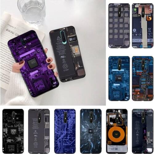 Inside electronics circuit board Black Cell Phone Case For Oppo A5 A9 2020 A5S Reno2 z Renoace 3pro Realme5Pro