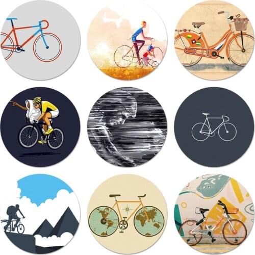 BIKE CYCLING art Icons Pins Badge Decoration Brooches Metal Badges For Backpack Decoration 58mm