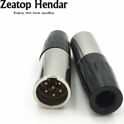 10Pcs Mini XLR 6 Pin Male Plug 6-Pin XLR Audio Microphone Connector MIC for Cable Soldering Straight