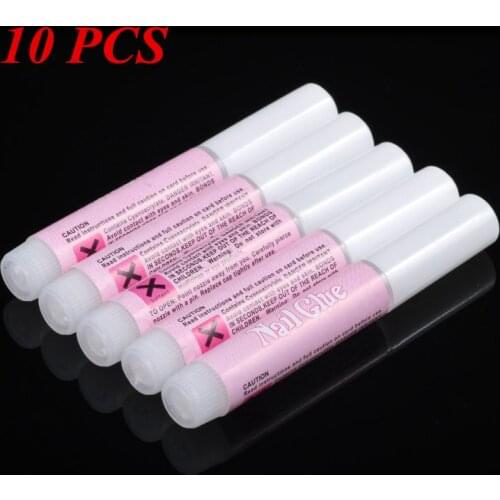 10pcs/set Nail Glue Super Strong Adhesive Acrylic Glue Nail Tips Rhinestone Decor Accessories 2g False Nail Extension Glue